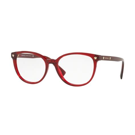 Versace VE3256 388 Eyeglasses in Transparent Red